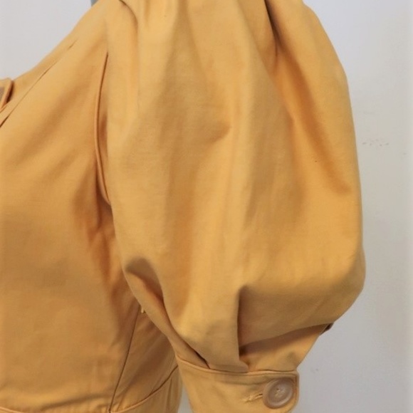 Chloe Dress Marigold Yellow Puff Sleeve Sz 40 - Picture 5 of 7